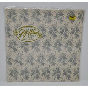 Tuttle Press Silver Bells Gift Wrap Christmas Wedding Flat Wrapping Paper